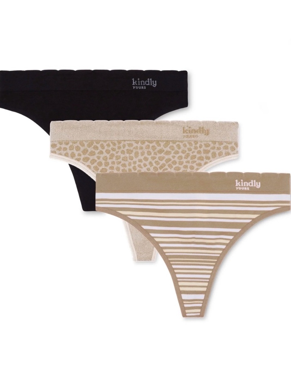 NWT Kindly Yours Sustainable Seamless Thong 3 Pack Underwear Size XXXL 22 3X